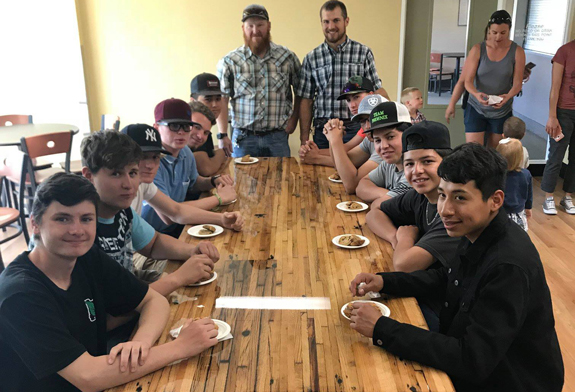 Madras High School students in St. Charles Madras cafeteria