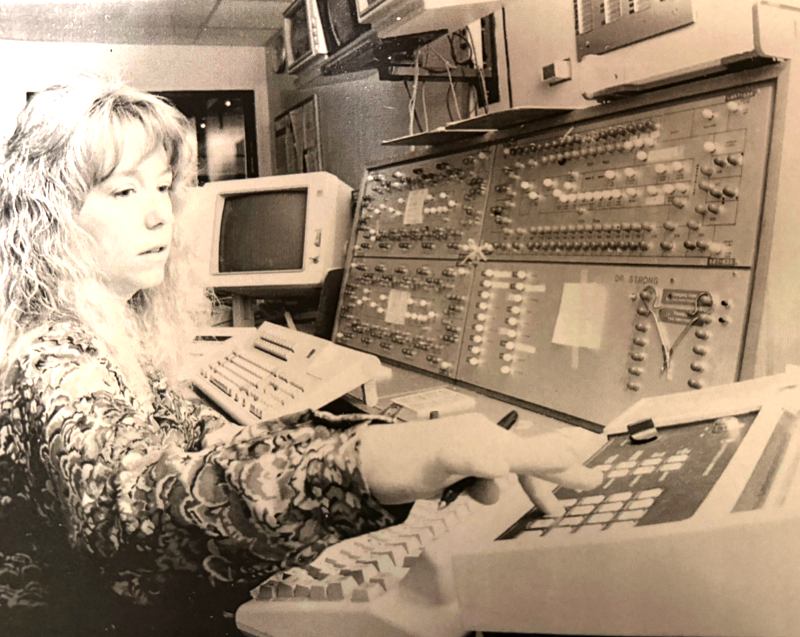 Kathy Grandmason works the switchboard at St. Charles in the 1970s