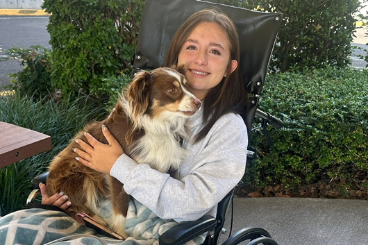 Paige Wood and her dog