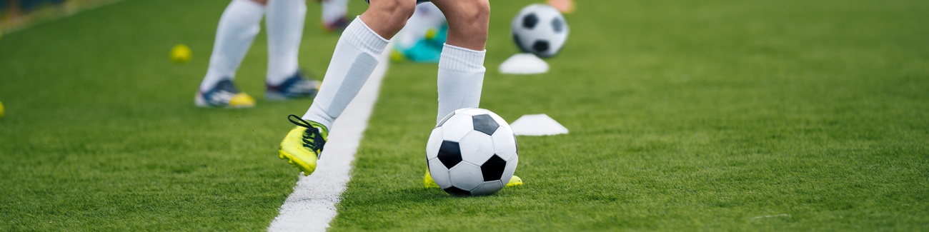 soccer athletes running drills