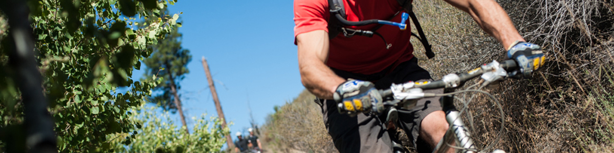 man riding mountain bike