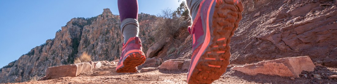 shoes of a trail runner