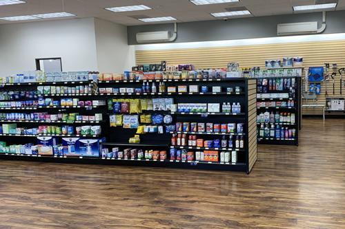 interior of the St. Charles Community Pharmacy in Madras